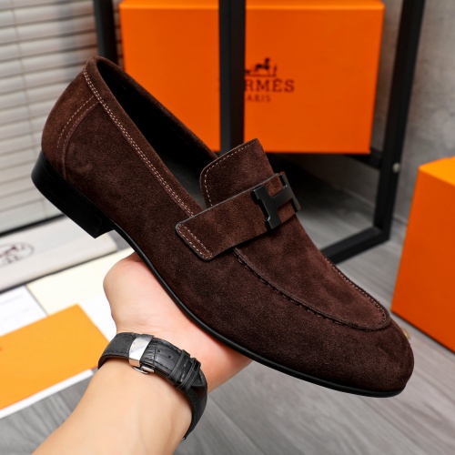 Replica Hermes Leather Shoes For Men #1225933 $92.00 USD for Wholesale