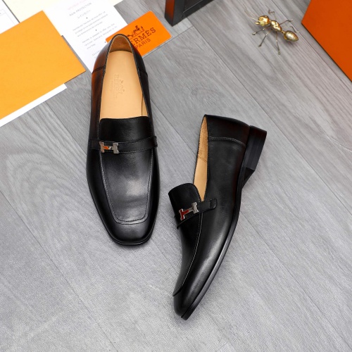 Replica Hermes Leather Shoes For Men #1225935 $92.00 USD for Wholesale