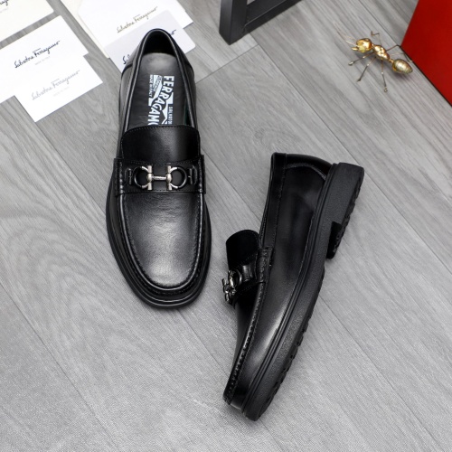 Replica Salvatore Ferragamo Leather Shoes For Men #1226270 $88.00 USD for Wholesale