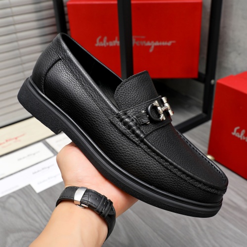 Replica Salvatore Ferragamo Leather Shoes For Men #1226271 $88.00 USD for Wholesale