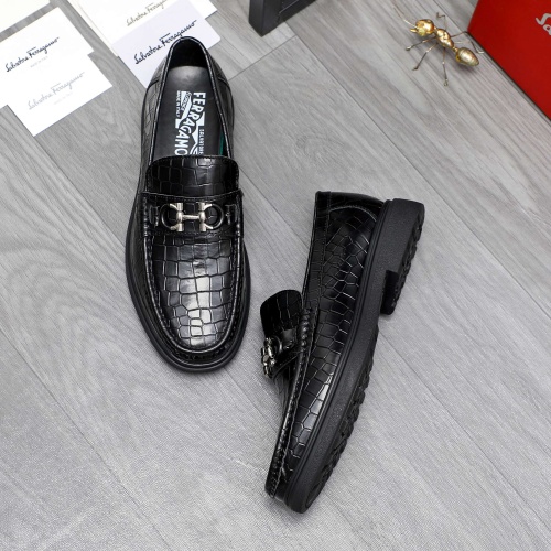 Replica Salvatore Ferragamo Leather Shoes For Men #1226272 $88.00 USD for Wholesale