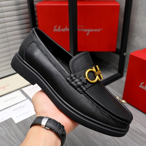 Replica Salvatore Ferragamo Leather Shoes For Men #1226275 $88.00 USD for Wholesale