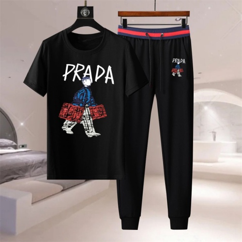 Prada Tracksuits Short Sleeved For Men #1227234 $76.00 USD, Wholesale Replica Prada Tracksuits