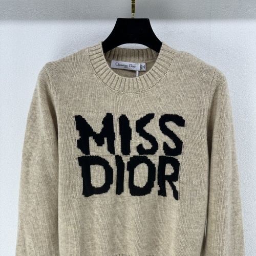 Replica Christian Dior Sweaters Long Sleeved For Women #1228501 $88.00 USD for Wholesale