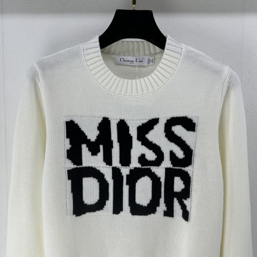 Replica Christian Dior Sweaters Long Sleeved For Women #1228503 $88.00 USD for Wholesale