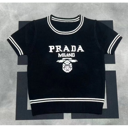 Prada Sweater Short Sleeved For Women #1228549 $56.00 USD, Wholesale Replica Prada Sweater