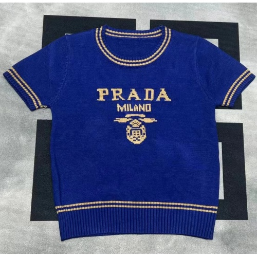 Prada Sweater Short Sleeved For Women #1228550 $56.00 USD, Wholesale Replica Prada Sweater