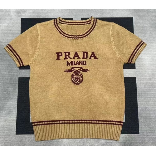 Prada Sweater Short Sleeved For Women #1228551 $56.00 USD, Wholesale Replica Prada Sweater