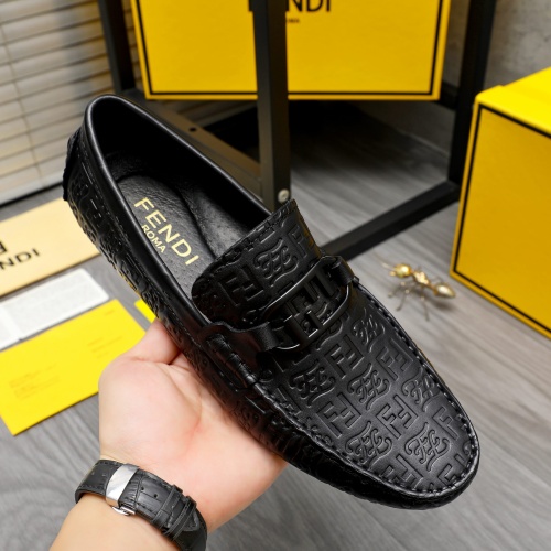 Replica Fendi Leather Shoes For Men #1230300 $72.00 USD for Wholesale