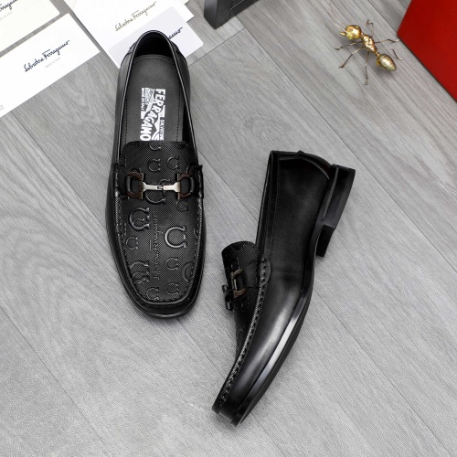 Replica Salvatore Ferragamo Leather Shoes For Men #1230362 $82.00 USD for Wholesale