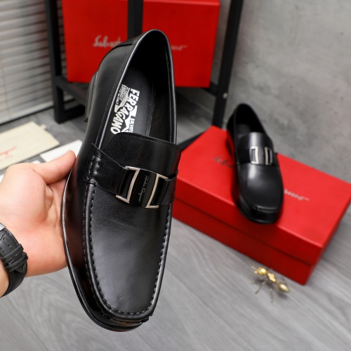 Replica Salvatore Ferragamo Leather Shoes For Men #1230365 $82.00 USD for Wholesale