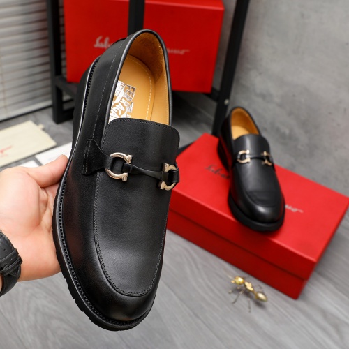 Replica Salvatore Ferragamo Leather Shoes For Men #1230371 $88.00 USD for Wholesale