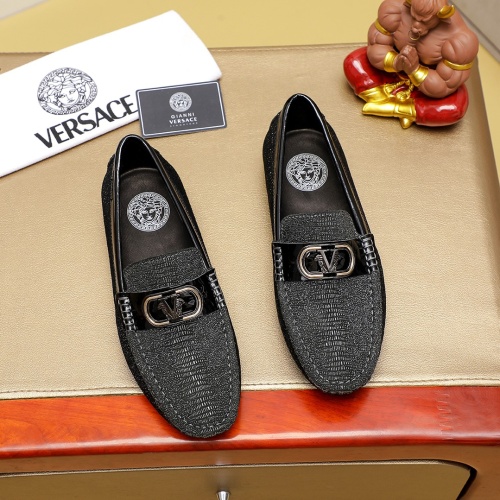 Versace Leather Shoes For Men #1230701 $68.00 USD, Wholesale Replica Versace Leather Shoes