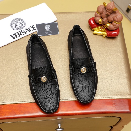 Versace Leather Shoes For Men #1230703 $68.00 USD, Wholesale Replica Versace Leather Shoes