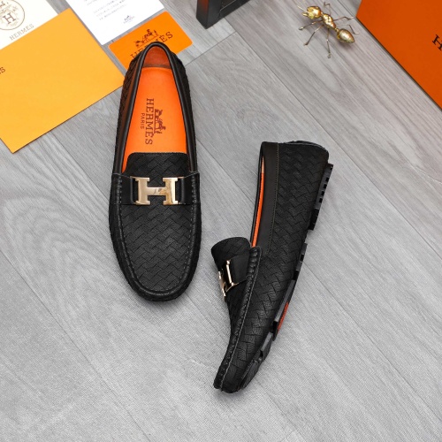 Replica Hermes Leather Shoes For Men #1230705 $68.00 USD for Wholesale