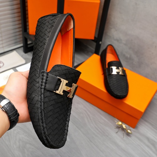 Replica Hermes Leather Shoes For Men #1230705 $68.00 USD for Wholesale