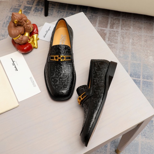 Replica Salvatore Ferragamo Leather Shoes For Men #1230745 $85.00 USD for Wholesale