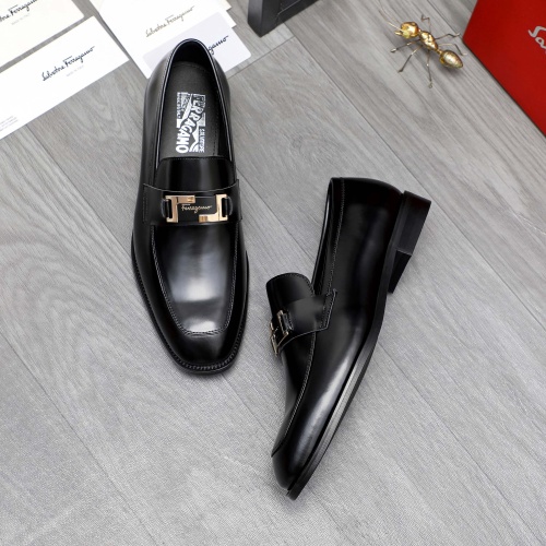 Replica Salvatore Ferragamo Leather Shoes For Men #1230817 $82.00 USD for Wholesale