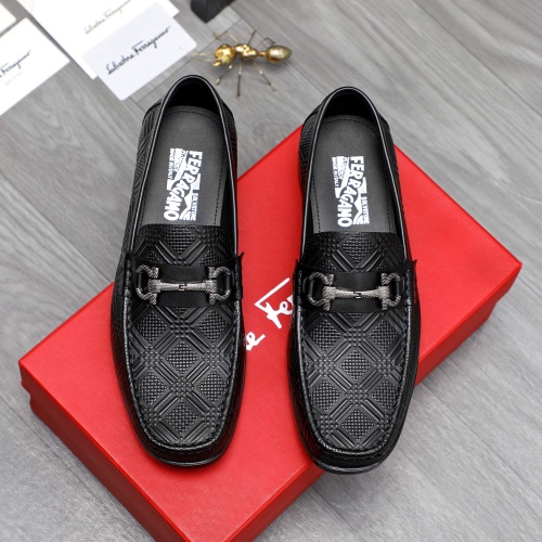 Replica Salvatore Ferragamo Leather Shoes For Men #1230850 $82.00 USD for Wholesale