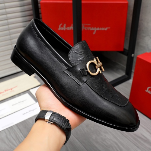 Replica Salvatore Ferragamo Leather Shoes For Men #1230851 $82.00 USD for Wholesale