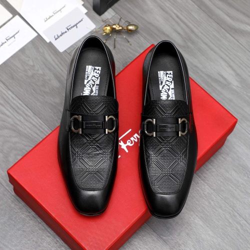 Replica Salvatore Ferragamo Leather Shoes For Men #1230852 $82.00 USD for Wholesale