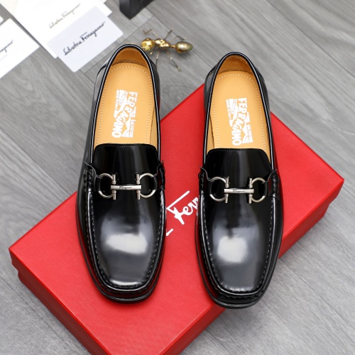 Replica Salvatore Ferragamo Leather Shoes For Men #1230854 $82.00 USD for Wholesale