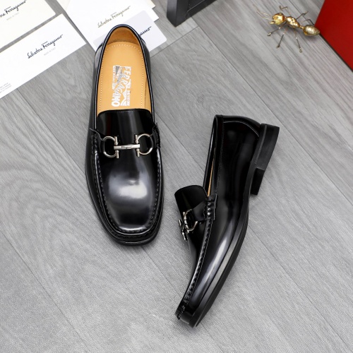 Replica Salvatore Ferragamo Leather Shoes For Men #1230854 $82.00 USD for Wholesale