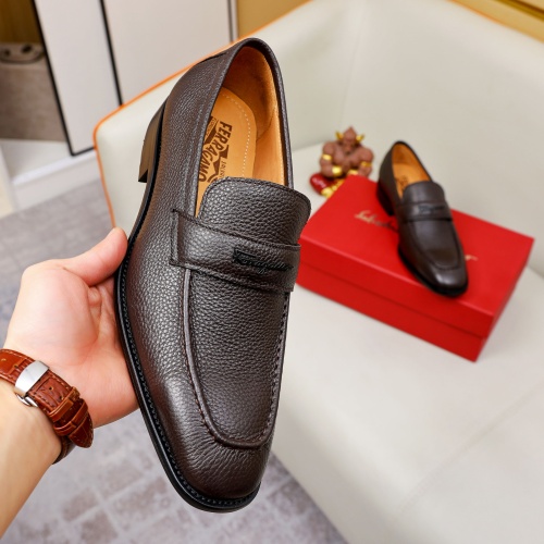 Replica Salvatore Ferragamo Leather Shoes For Men #1230857 $85.00 USD for Wholesale