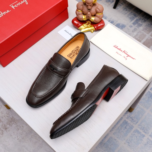 Replica Salvatore Ferragamo Leather Shoes For Men #1230857 $85.00 USD for Wholesale