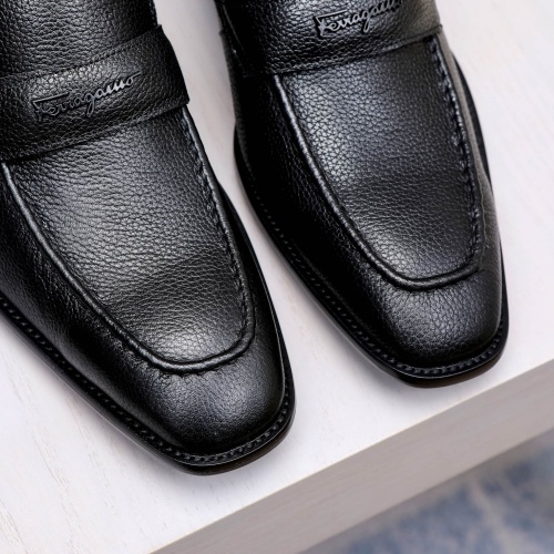 Replica Salvatore Ferragamo Leather Shoes For Men #1230858 $85.00 USD for Wholesale