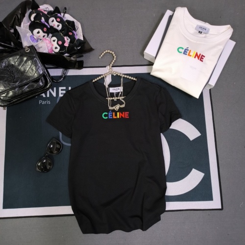 Celine T-Shirts Short Sleeved For Women #1231023 $32.00 USD, Wholesale Replica Celine T-Shirts