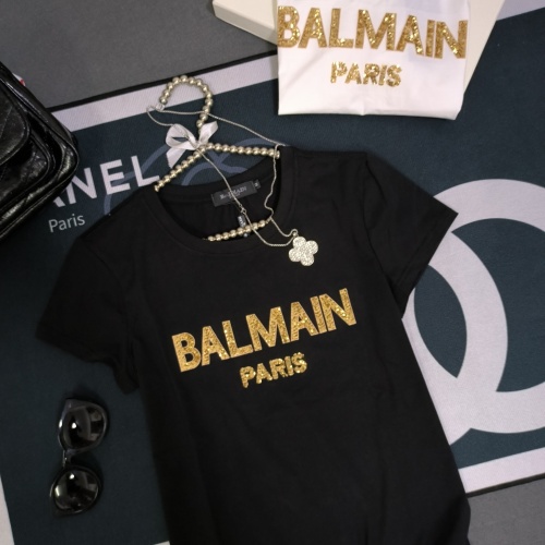 Replica Balmain T-Shirts Short Sleeved For Women #1231028 $32.00 USD for Wholesale