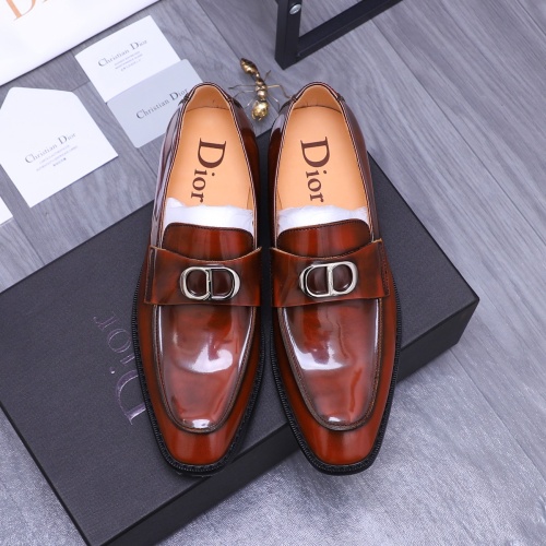 Replica Christian Dior Leather Shoes For Men #1231212 $105.00 USD for Wholesale