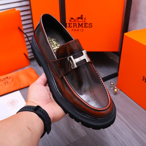 Replica Hermes Leather Shoes For Men #1231224 $118.00 USD for Wholesale