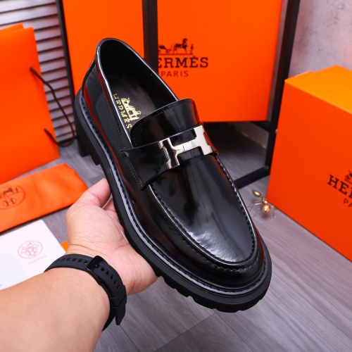 Replica Hermes Leather Shoes For Men #1231225 $118.00 USD for Wholesale