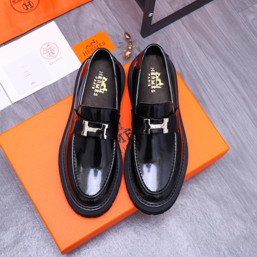 Replica Hermes Leather Shoes For Men #1231225 $118.00 USD for Wholesale