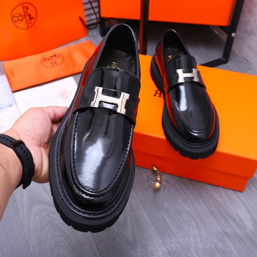 Replica Hermes Leather Shoes For Men #1231225 $118.00 USD for Wholesale