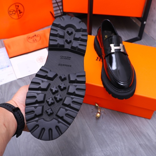 Replica Hermes Leather Shoes For Men #1231225 $118.00 USD for Wholesale