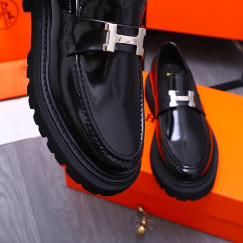 Replica Hermes Leather Shoes For Men #1231225 $118.00 USD for Wholesale