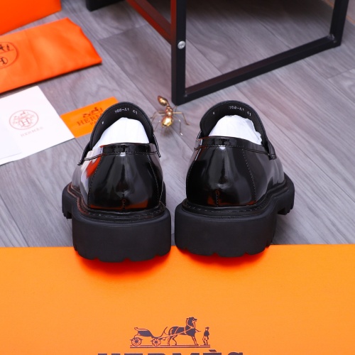 Replica Hermes Leather Shoes For Men #1231225 $118.00 USD for Wholesale