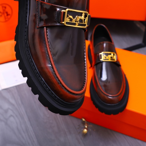 Replica Hermes Leather Shoes For Men #1231226 $118.00 USD for Wholesale