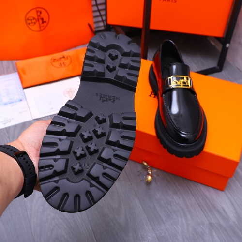 Replica Hermes Leather Shoes For Men #1231227 $118.00 USD for Wholesale