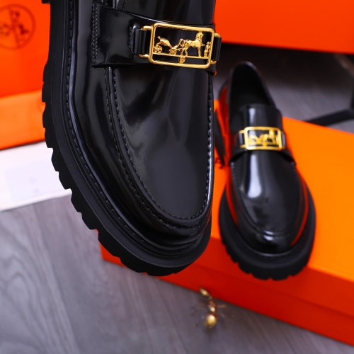 Replica Hermes Leather Shoes For Men #1231227 $118.00 USD for Wholesale