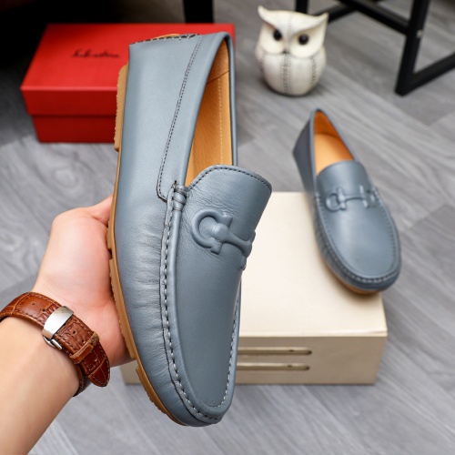 Replica Salvatore Ferragamo Leather Shoes For Men #1231609 $68.00 USD for Wholesale