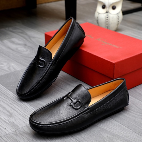 Replica Salvatore Ferragamo Leather Shoes For Men #1231618 $68.00 USD for Wholesale