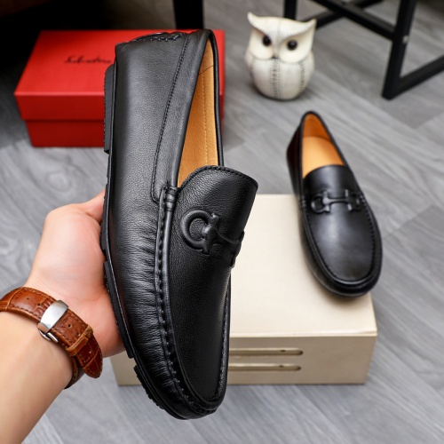 Replica Salvatore Ferragamo Leather Shoes For Men #1231618 $68.00 USD for Wholesale