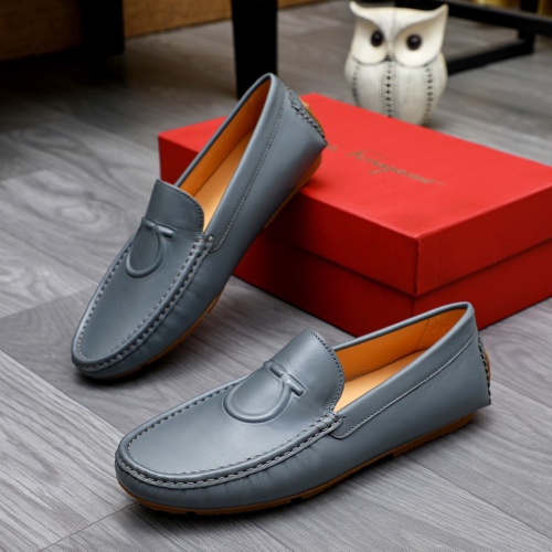 Replica Salvatore Ferragamo Leather Shoes For Men #1231619 $68.00 USD for Wholesale