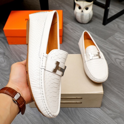 Replica Hermes Leather Shoes For Men #1231628 $68.00 USD for Wholesale