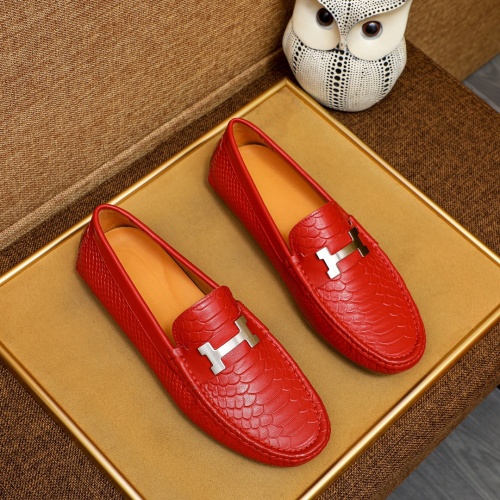 Replica Hermes Leather Shoes For Men #1231629 $68.00 USD for Wholesale