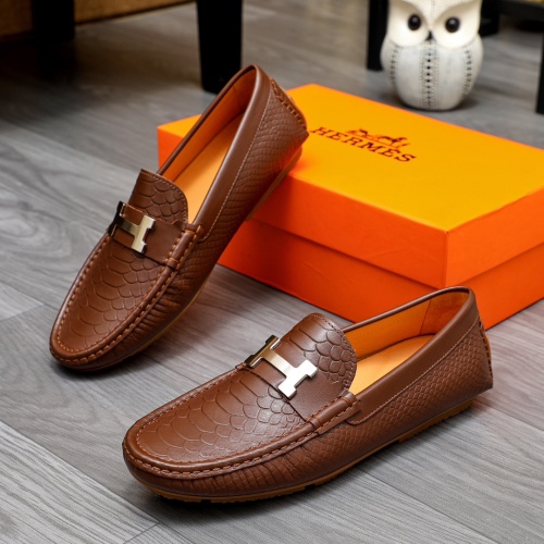 Hermes Leather Shoes For Men #1231630 $68.00 USD, Wholesale Replica Hermes Leather Shoes